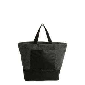 Grey and Black Zippered Tote with Shoe Compartment